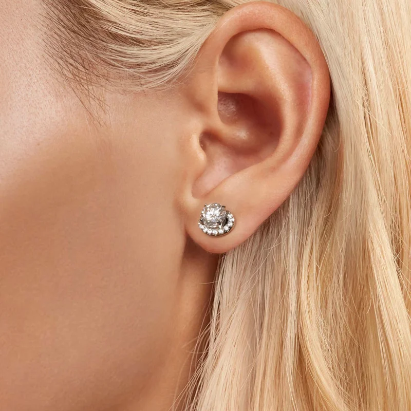 (imagem para) Brincos PANDORA Style Starry Moissanite 0.5ct (dois certificados) - MSE054 - Visualizar 6