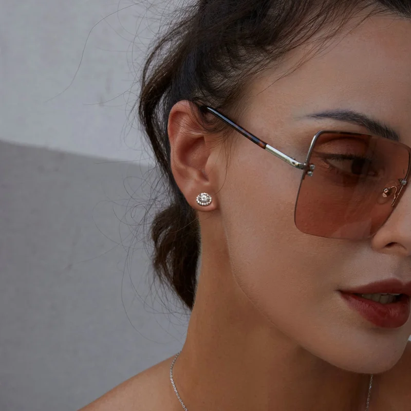 (imagem para) Brincos PANDORA Style Starry Moissanite 0.5ct (dois certificados) - MSE054 - Visualizar 7