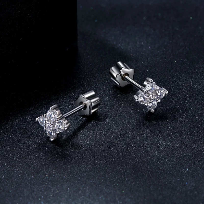 (imagem para) Brincos PANDORA Style Trevo de Quatro Folhas com Moissanita (com um certificado) - Visualizar 3