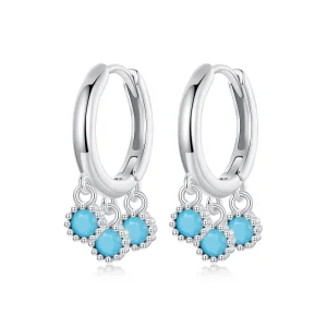 (imagem para) Brincos Turquesa Estilo PANDORA - BSE1019