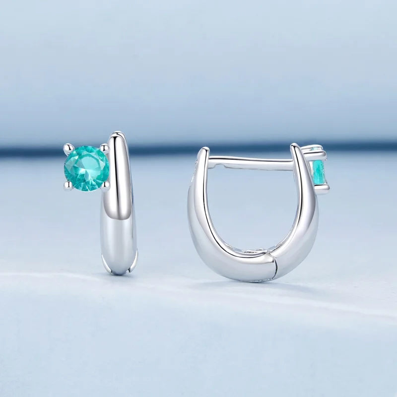 (imagem para) Brincos Verde Estilo PANDORA - BSE1030 - Visualizar 2