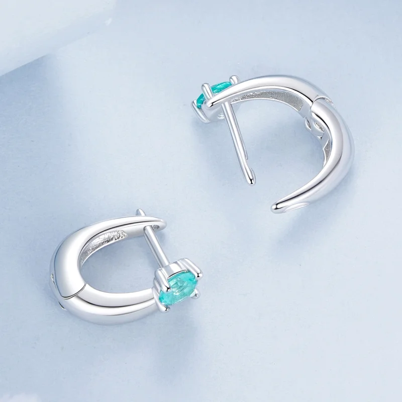 (imagem para) Brincos Verde Estilo PANDORA - BSE1030 - Visualizar 4