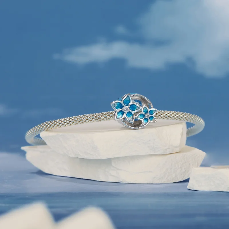 (imagem para) Charm de Flor Pequena de Delfínio Estilo PANDORA - BSC1029 - Visualizar 5