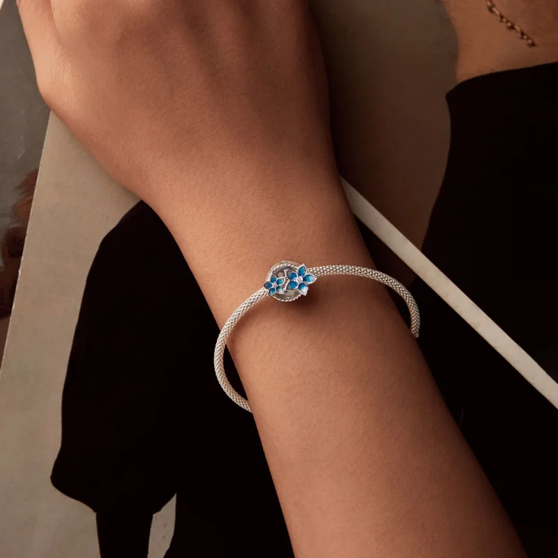 (imagem para) Charm de Flor Pequena de Delfínio Estilo PANDORA - BSC1029 - Visualizar 6