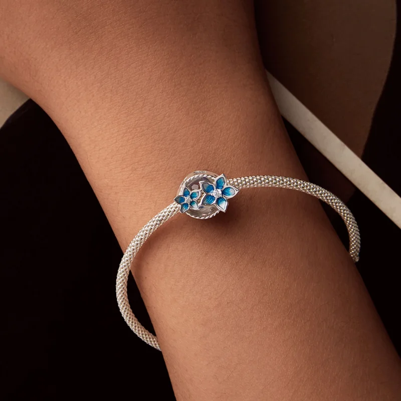 (imagem para) Charm de Flor Pequena de Delfínio Estilo PANDORA - BSC1029 - Visualizar 7