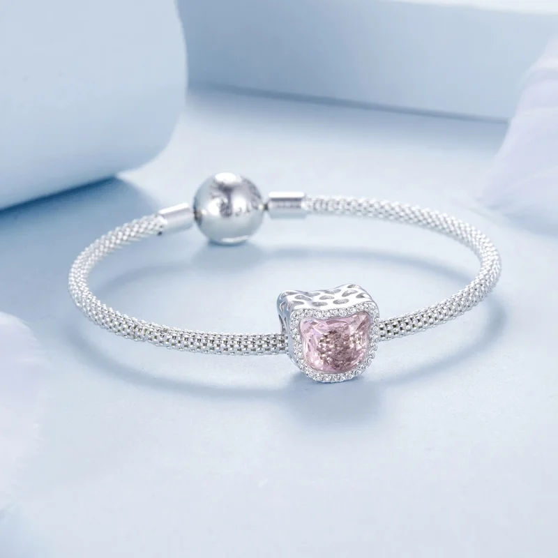 (imagem para) Charm de Gato Rosa Estilo PANDORA - BSC1020 - Visualizar 5
