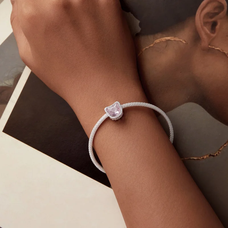 (imagem para) Charm de Gato Rosa Estilo PANDORA - BSC1020 - Visualizar 6