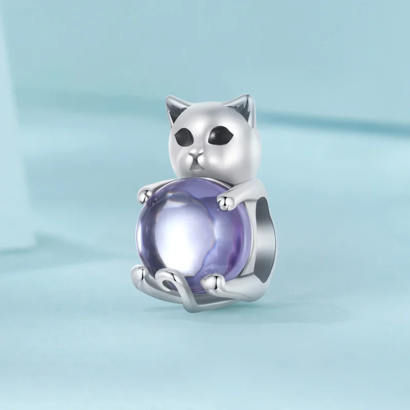 (imagem para) Charm de pedra da sorte no estilo PANDORA - Gato - SCC2796 - Visualizar 2