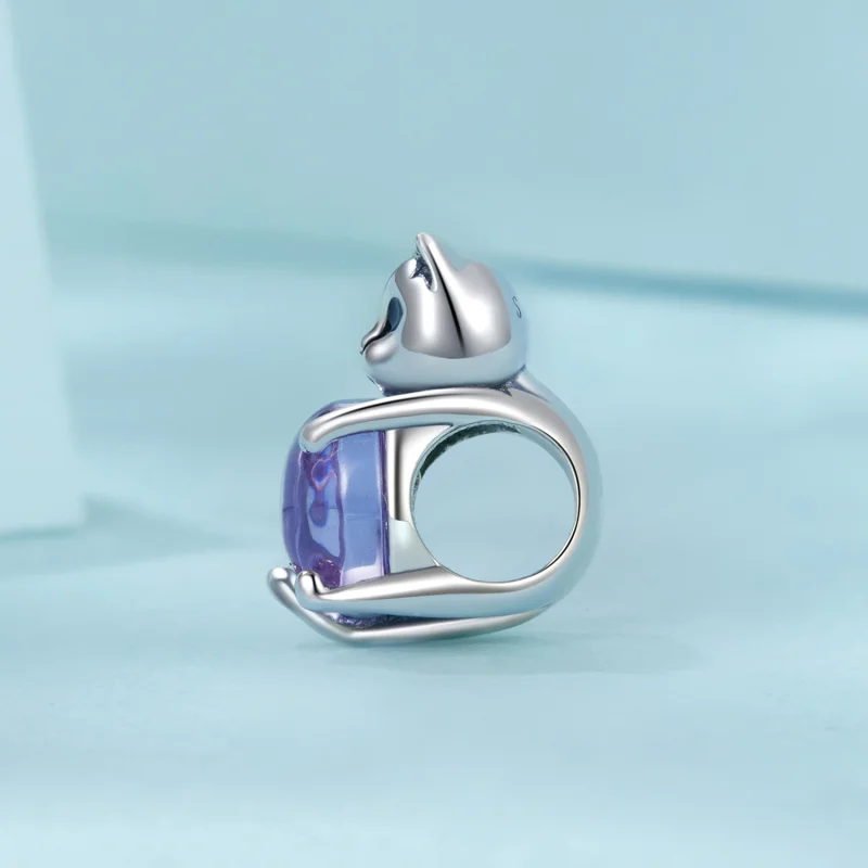 (imagem para) Charm de pedra da sorte no estilo PANDORA - Gato - SCC2796 - Visualizar 3