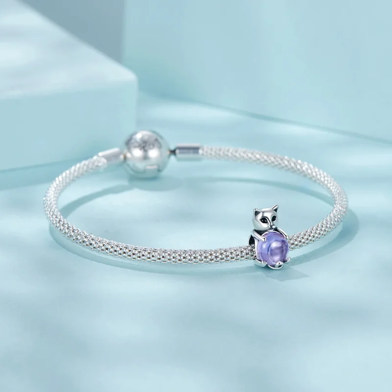 (imagem para) Charm de pedra da sorte no estilo PANDORA - Gato - SCC2796 - Visualizar 5