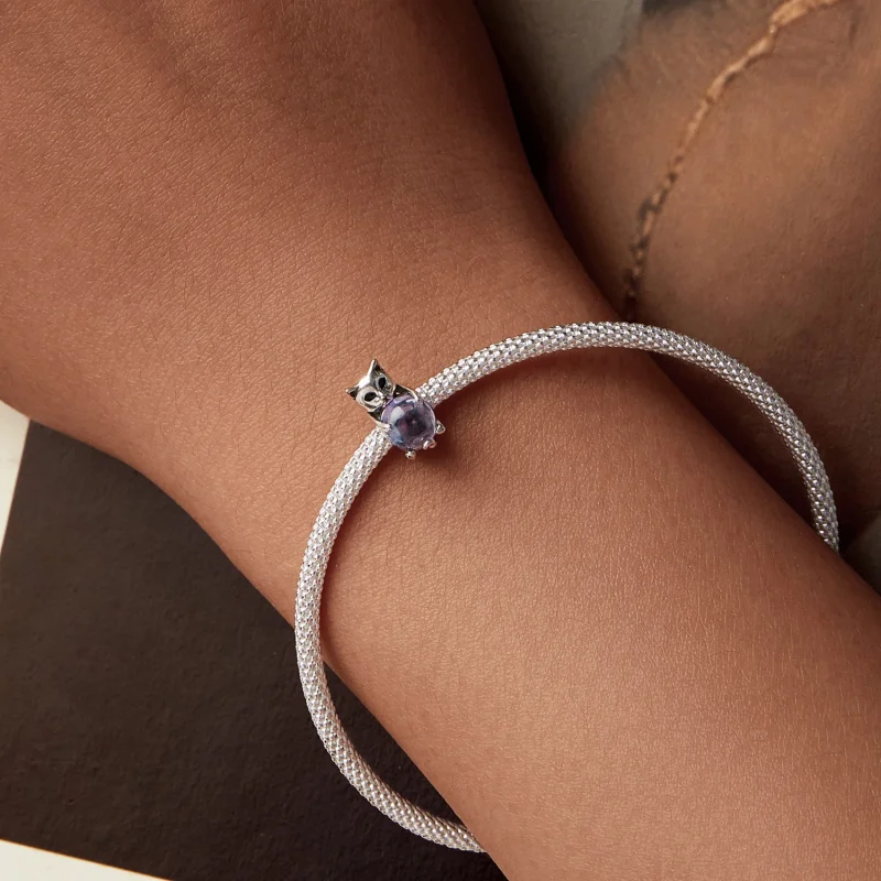 (imagem para) Charm de pedra da sorte no estilo PANDORA - Gato - SCC2796 - Visualizar 7