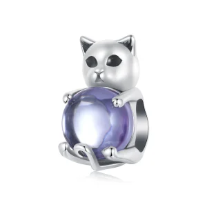 (imagem para) Charm de pedra da sorte no estilo PANDORA - Gato - SCC2796