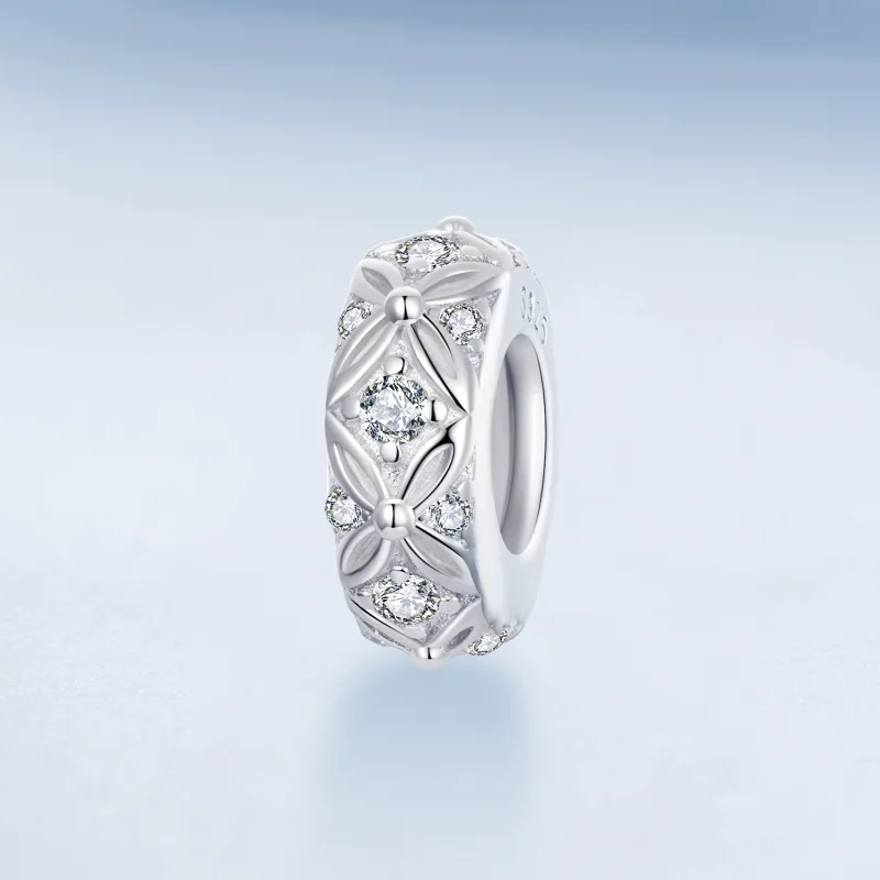 (imagem para) Charm espaçador de silicone com padrão em relevo estilo PANDORA - BSC1011 - Visualizar 2