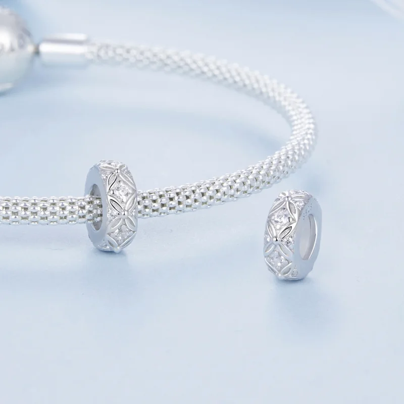 (imagem para) Charm espaçador de silicone com padrão em relevo estilo PANDORA - BSC1011 - Visualizar 4