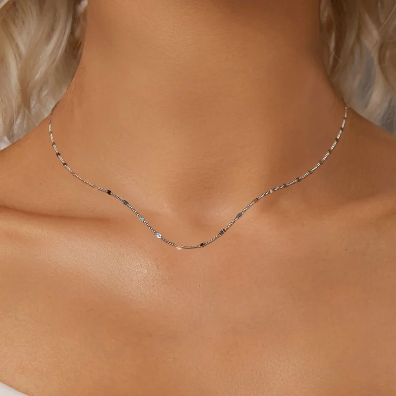 (imagem para) Colar básico cintilante estilo PANDORA - SCA030 - Visualizar 4