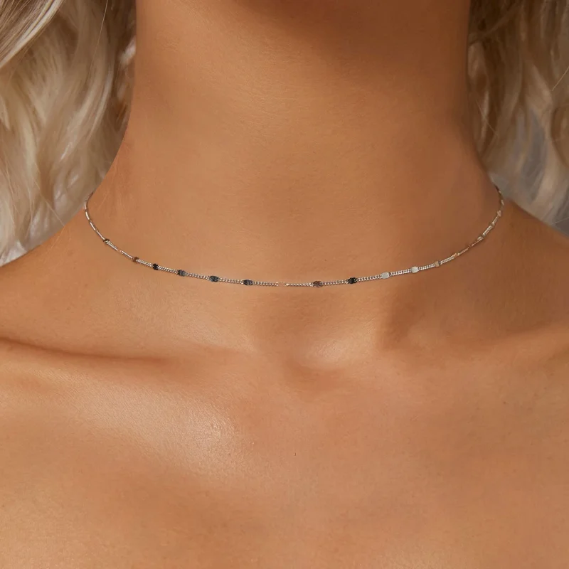 (imagem para) Colar básico cintilante estilo PANDORA - SCA030 - Visualizar 5