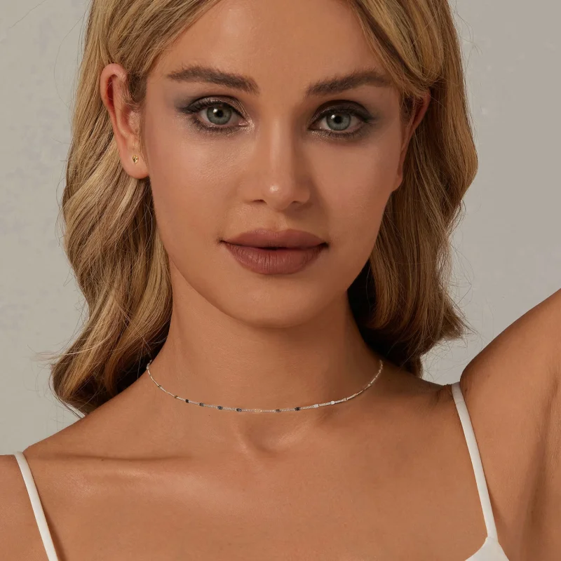 (imagem para) Colar básico cintilante estilo PANDORA - SCA030 - Visualizar 6