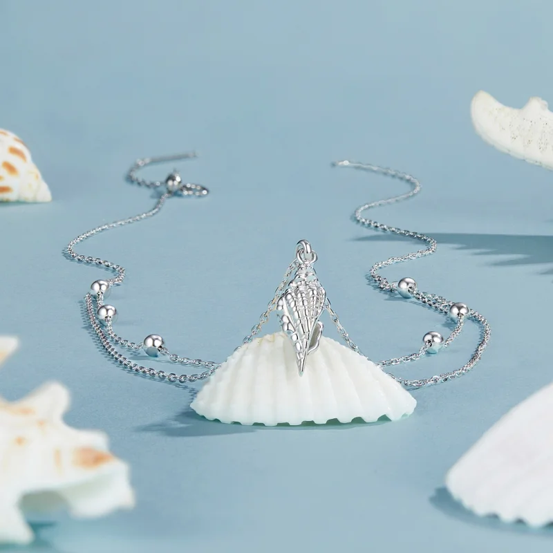 (imagem para) Colar de Concha no Estilo PANDORA - BSN387 - Visualizar 3