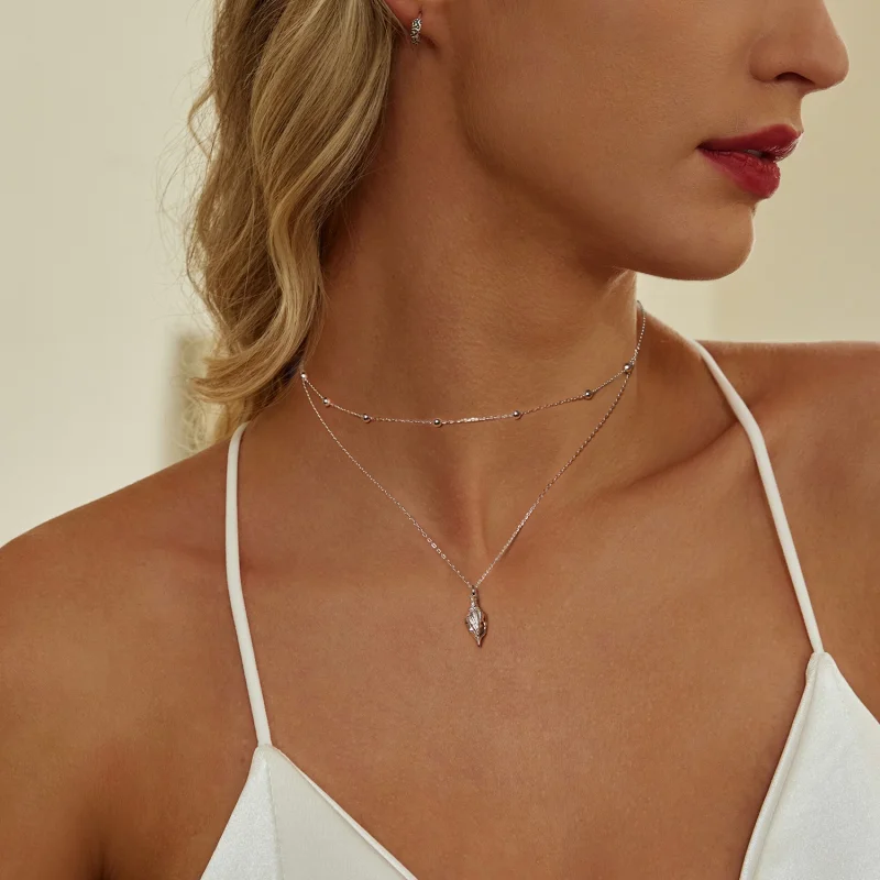 (imagem para) Colar de Concha no Estilo PANDORA - BSN387 - Visualizar 6
