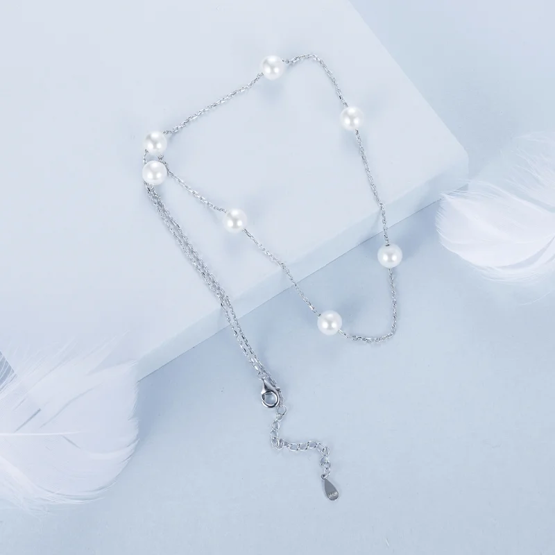 (imagem para) Colar de Gipsófila Estilo PANDORA - BSN389 - Visualizar 4