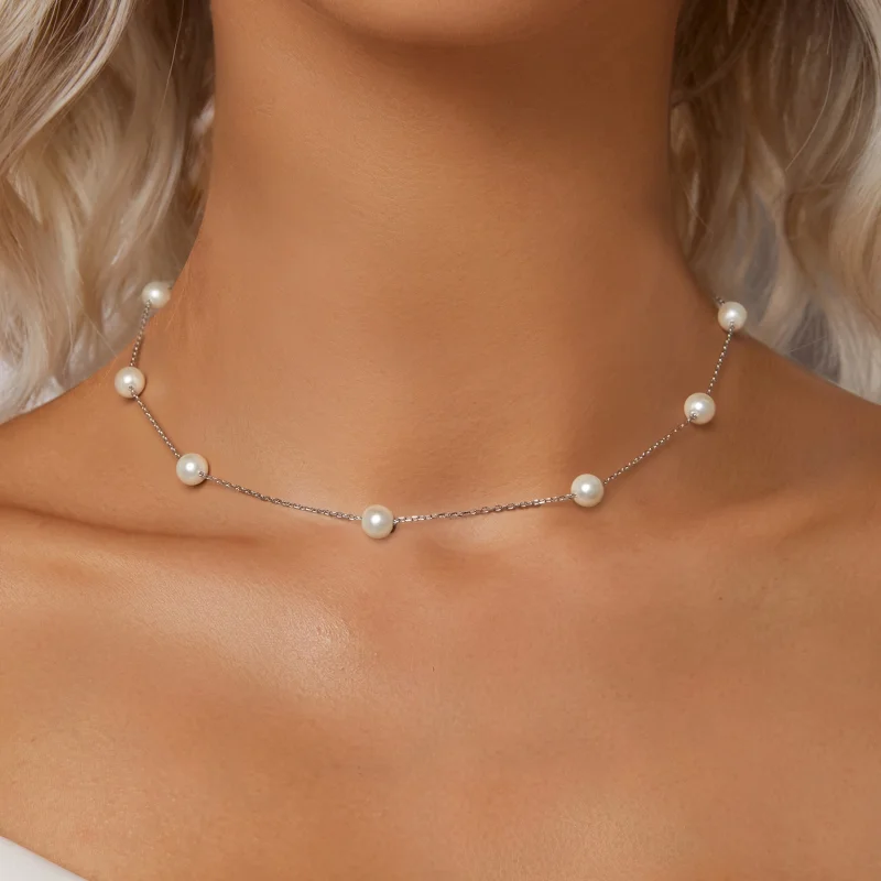 (imagem para) Colar de Gipsófila Estilo PANDORA - BSN389 - Visualizar 6