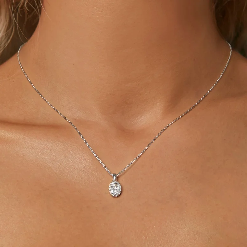 (imagem para) Colar de Moissanita PANDORA Style Brilliant Beauty 1ct (com um certificado) - MS - Visualizar 5