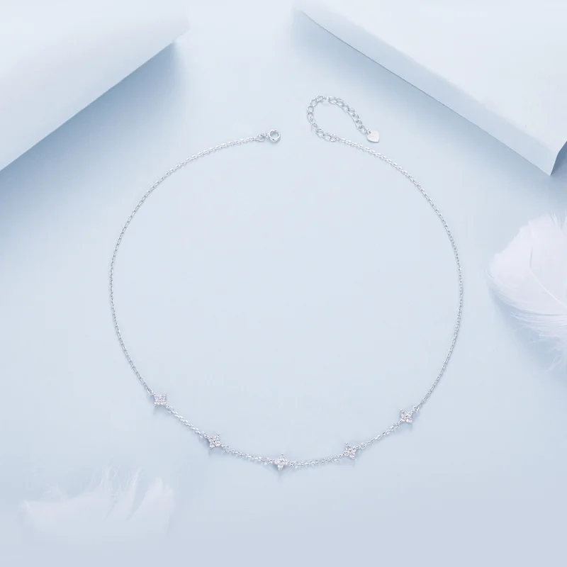 (imagem para) Colar de Trevo de Quatro Folhas e Estrela Estilo PANDORA - BSN394 - Visualizar 3