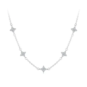 (imagem para) Colar de Trevo de Quatro Folhas e Estrela Estilo PANDORA - BSN394