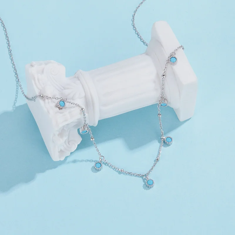 (imagem para) Colar de Turquesa Estilo PANDORA - BSN388 - Visualizar 2