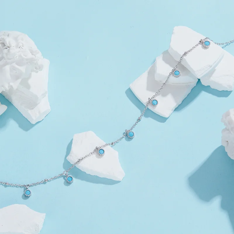 (imagem para) Colar de Turquesa Estilo PANDORA - BSN388 - Visualizar 3