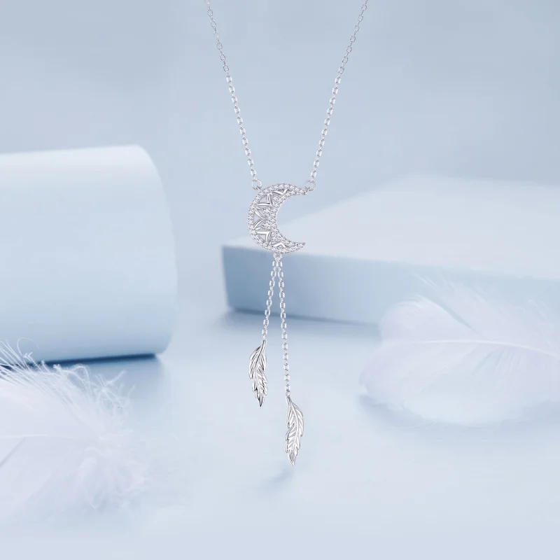 (imagem para) Colar PANDORA Style Lua Apanhador de Sonhos - BSN390 - Visualizar 3