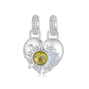 Pingente Amor Sol e Lua Estilo PANDORA - BSC1034 (imagem para) Pingente Amor Sol e Lua Estilo PANDORA - BSC1034