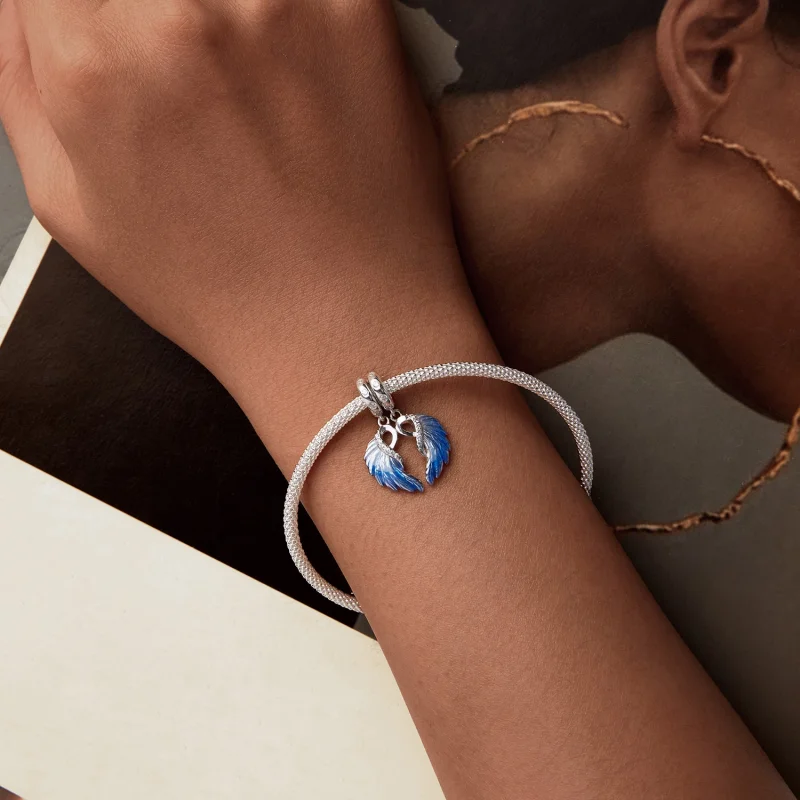 (imagem para) Pingente Duplo Asas Azuis Estilo PANDORA - SCC2781 - Visualizar 13