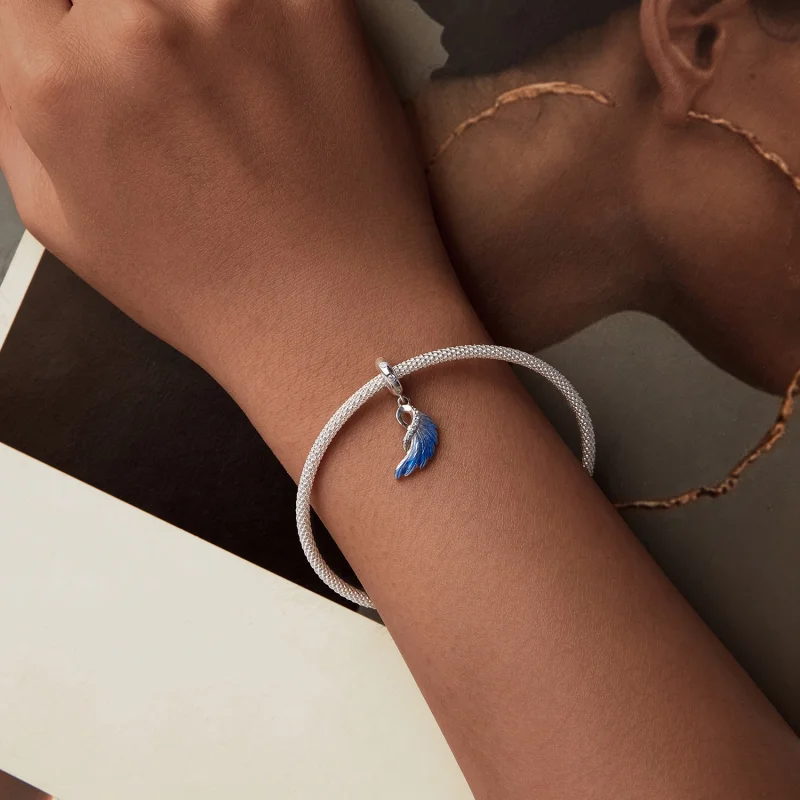 (imagem para) Pingente Duplo Asas Azuis Estilo PANDORA - SCC2781 - Visualizar 14