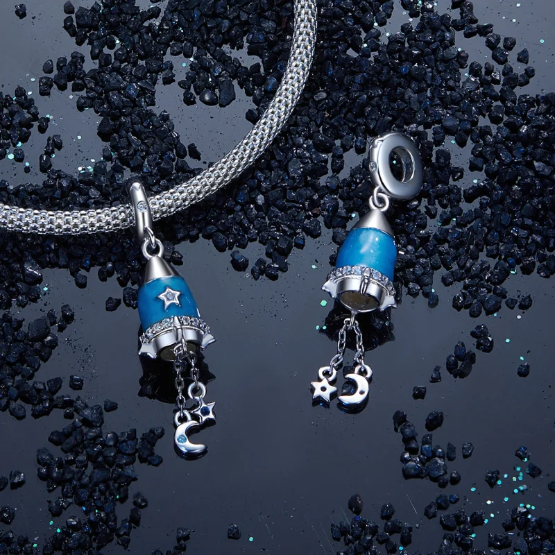 (imagem para) Pingente Foguete Estrela e Lua Estilo PANDORA - SCC2788 - Visualizar 4