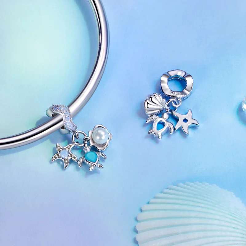 (imagem para) PINGENTE OCEANO AZUL ESTILO PANDORA - BSC992 - Visualizar 4