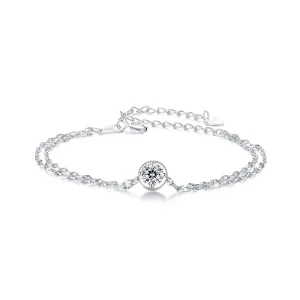 (imagem para) Bracelete PANDORA Style 0,5ct Moissanite com dupla fileira (com um certificado) - MSB020