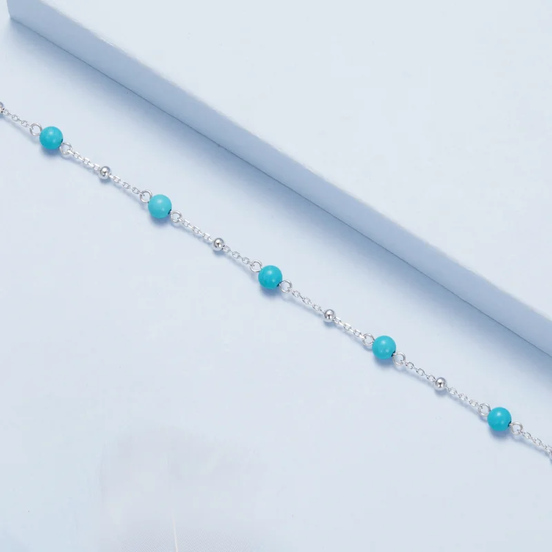 (imagem para) Bracelete Turquesa Estilo PANDORA - BSB197 - Visualizar 4