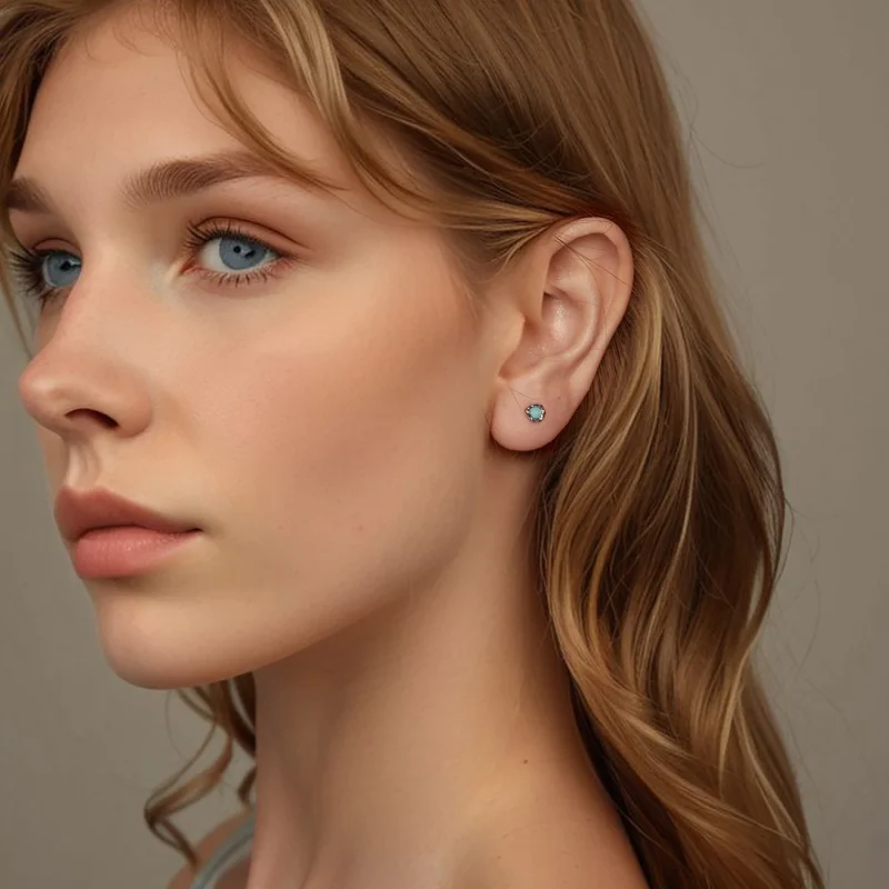 (imagem para) Brincos de Amazonita Estilo PANDORA - BSE1056 - Visualizar 8