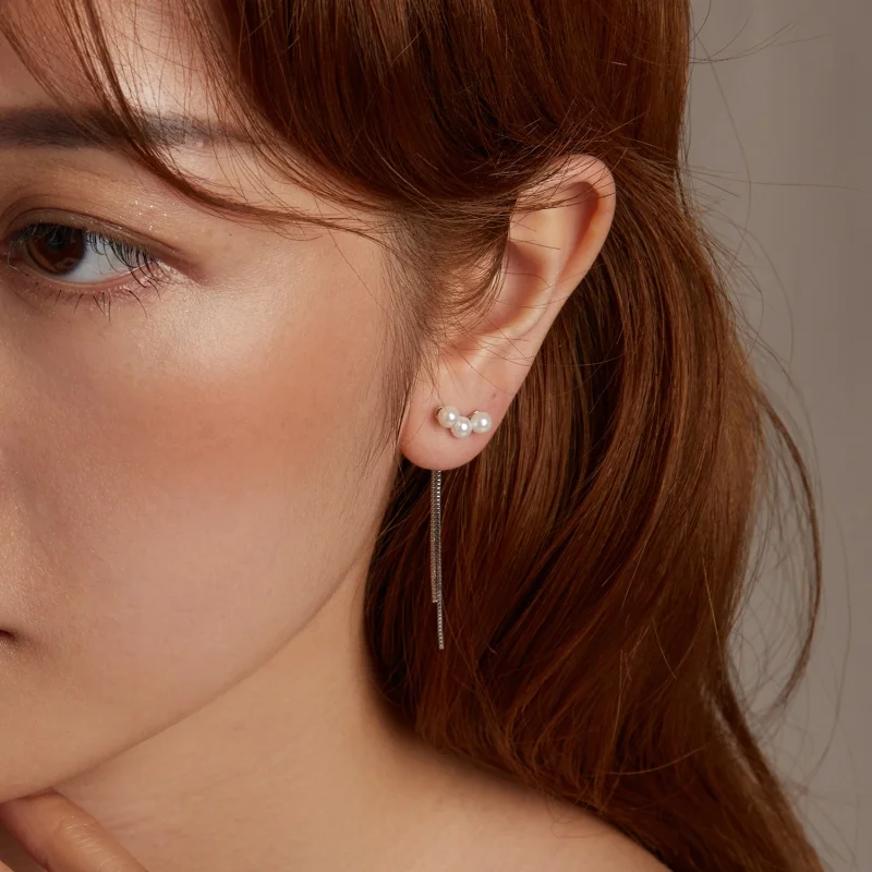 (imagem para) Brincos de Franja com Pérola de Concha PANDORA Style - SCE1777 - Visualizar 9