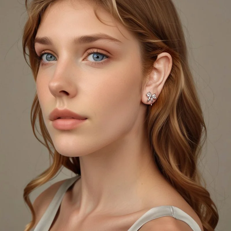 (imagem para) Brincos de Laço Estilo PANDORA - BSE1061 - Visualizar 8