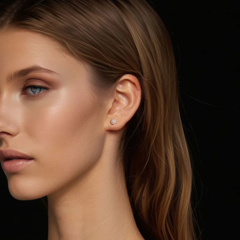 (imagem para) Brincos de Moissanite Estilo PANDORA (com um certificado) - MSE059 - Visualizar 7