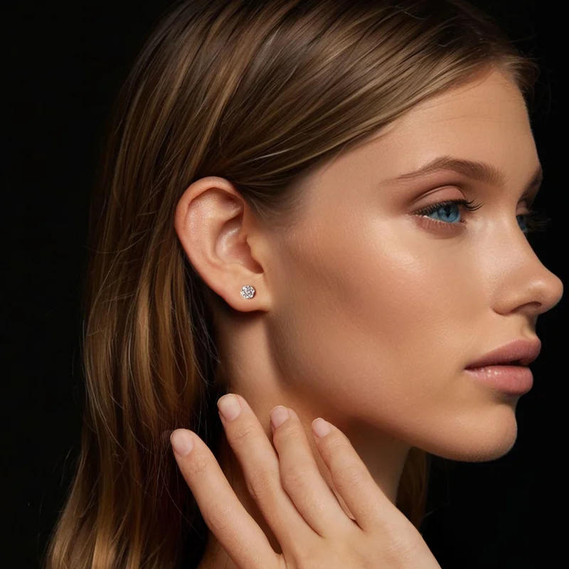 (imagem para) Brincos de Moissanite Estilo PANDORA (com um certificado) - MSE059 - Visualizar 8