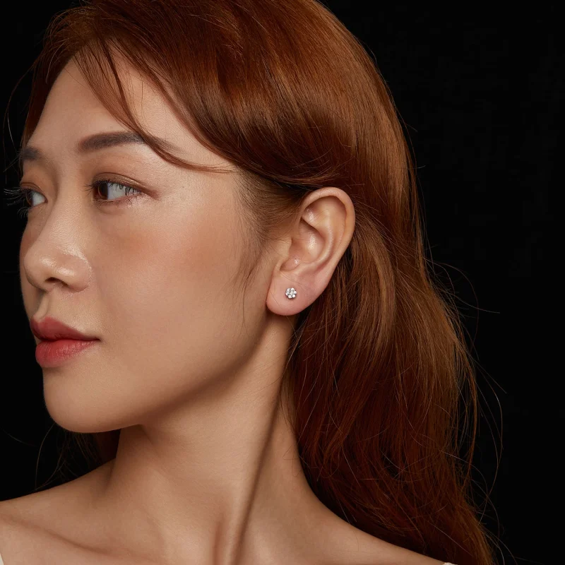 (imagem para) Brincos de Moissanite Estilo PANDORA (com um certificado) - MSE059 - Visualizar 9