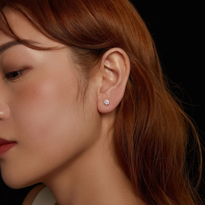 (imagem para) Brincos de Moissanite Estilo PANDORA (com um certificado) - MSE059 - Visualizar 10