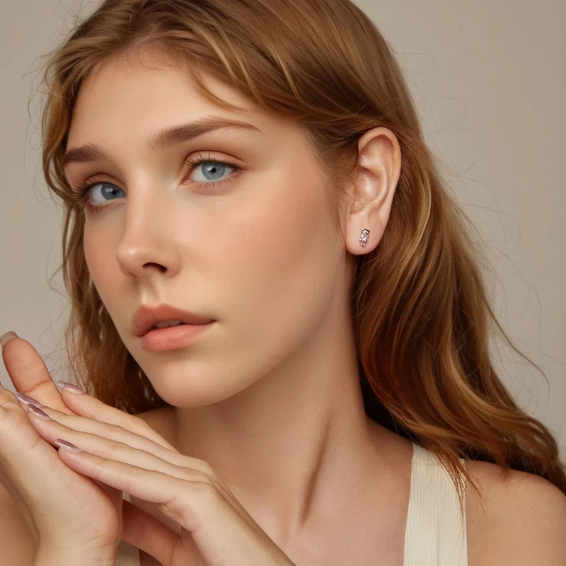 (imagem para) Brincos de Orelha de Gato com Coração Estilo PANDORA - SCE1773 - Visualizar 8