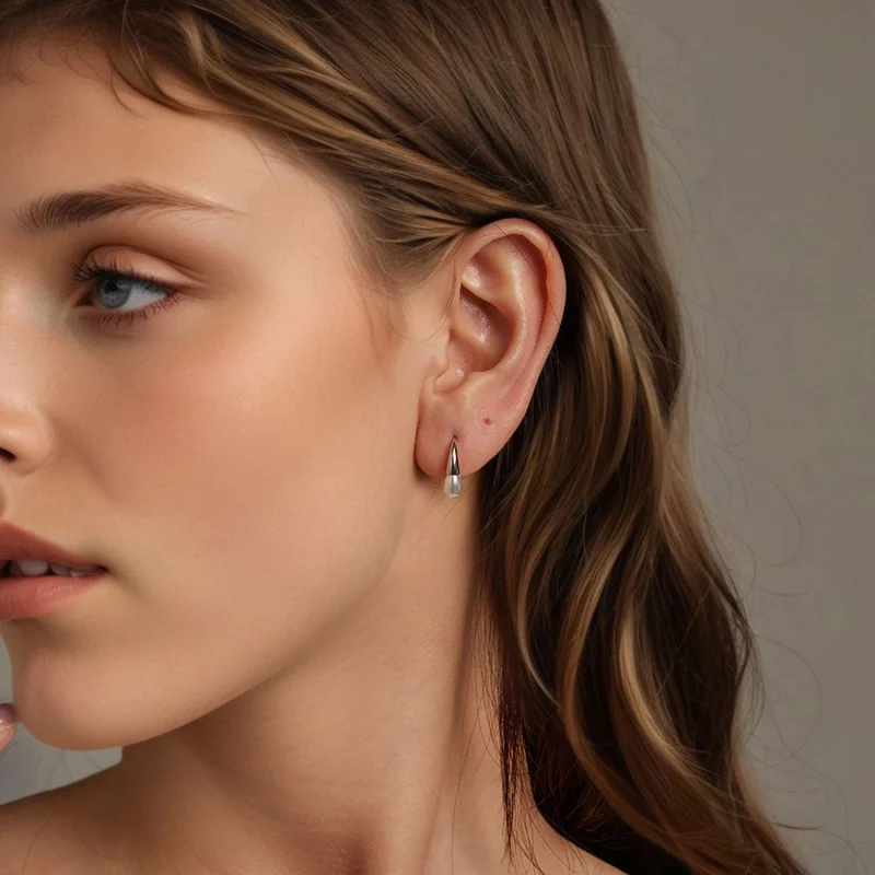 (imagem para) Brincos de Pérola em Forma de Lágrima Estilo PANDORA - BSE1054 - Visualizar 7