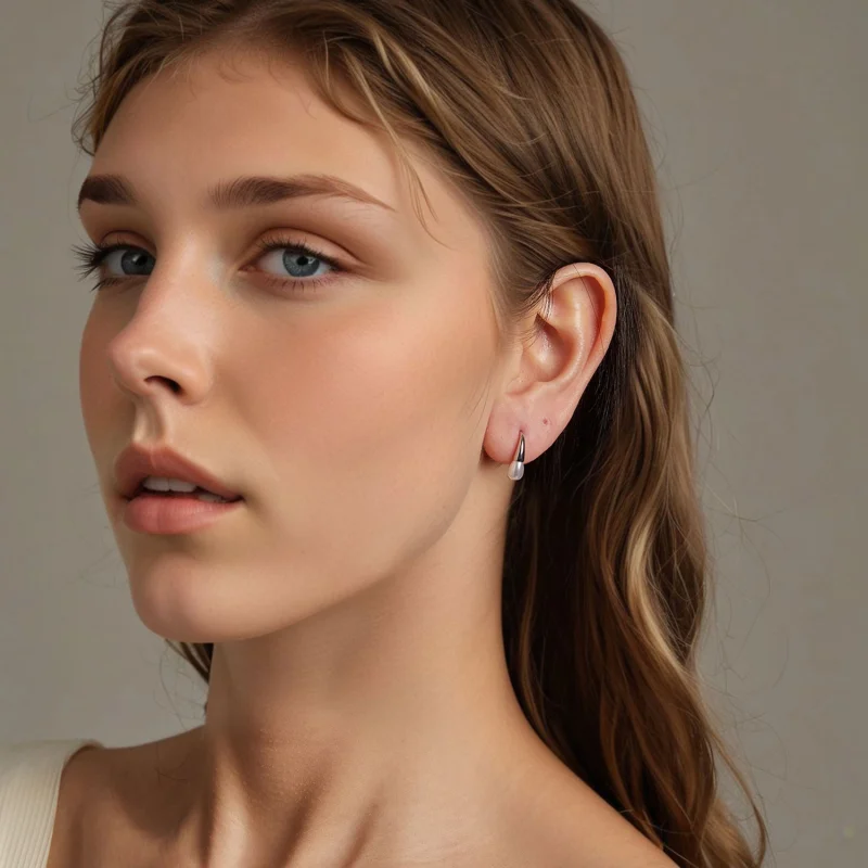 (imagem para) Brincos de Pérola em Forma de Lágrima Estilo PANDORA - BSE1054 - Visualizar 8