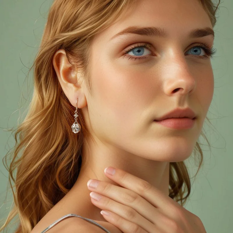 (imagem para) Brincos Estilo PANDORA em Forma de Lágrima - BSE1087 - Visualizar 8