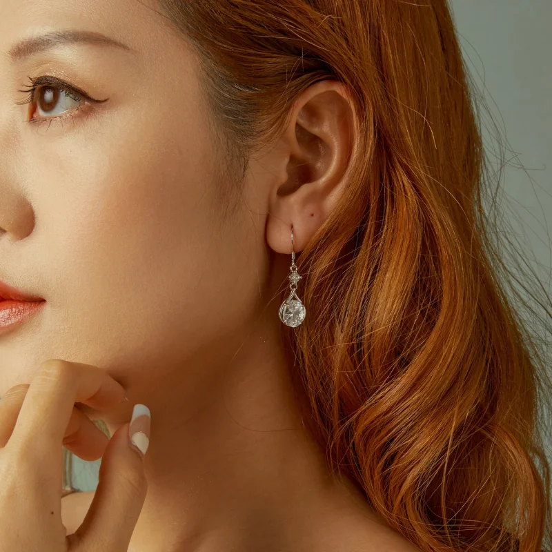 (imagem para) Brincos Estilo PANDORA em Forma de Lágrima - BSE1087 - Visualizar 9